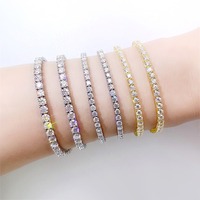 C & J Designer Hip Hop Bijoux 2mm Femmes Bracelets Colliers Homme Personnalisé Argent Noir CZ Diamant Moissanite Tennis Chaîne Bracelet