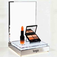 Présentoir à parfum en acrylique personnalisé avec logo, transparent et durable, pour comptoir de cosmétiques, OEM ODM pour magasin de beauté et vente au détail
