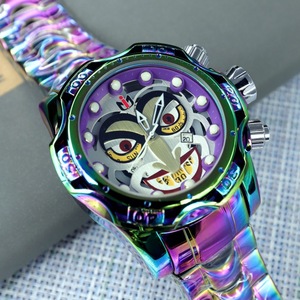 Reloj de Cuarzo <span class=keywords><strong>INVIC</strong></span> Inforta Clown & Rhinoceros con Esfera Grande, Diseño Ecológico y Personalizado, Caja de Aleación y Correa de Acero Inoxidable - Product Image 1