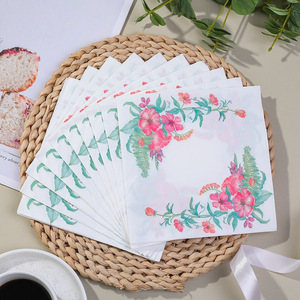 Colorful Printed Floral Paper Napkins Square 330mm Birthday Party Decorative Tableware - Product Image 3