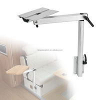 Pied de table rotatif à 360 degrés, amovible, léger, gain de place, réglable, en alliage d'aluminium, accessoires pour camping-car, caravane