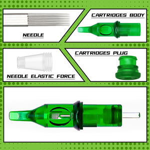 OEM Green LBB Soft Membrane Tattoo Machine <span class=keywords><strong>Agujas</strong></span> <span class=keywords><strong>1003RL</strong></span> 0803RL Cartucho de acero inoxidable para arte corporal - Product Image 4