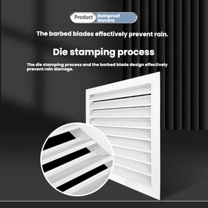 Grille d'aération carrée en aluminium, étanche, épaissie, pour mur extérieur et évacuation de l'air conditionné central - Product Image 2