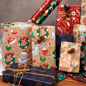 Chất Lượng Cao Giáng Sinh Giấy Gói Trẻ Em Món Quà Hoa Thiết Kế, Tùy Chỉnh Kỳ Nghỉ Món Quà Bọc Sheets/Cuộn - Product Image 4