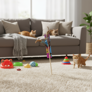 Bacchetta Interattiva per Gatti con Topo Realistico per Movimento e Gioco Felino - Product Image 2