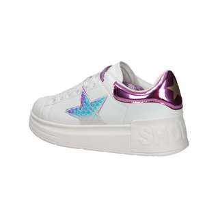 Baskets Shop Art Donna Bianco Blanc Talon 4 cm Taille 36 37 38 39 40 41 Chaussures Tendance en Toile - Product Image 5