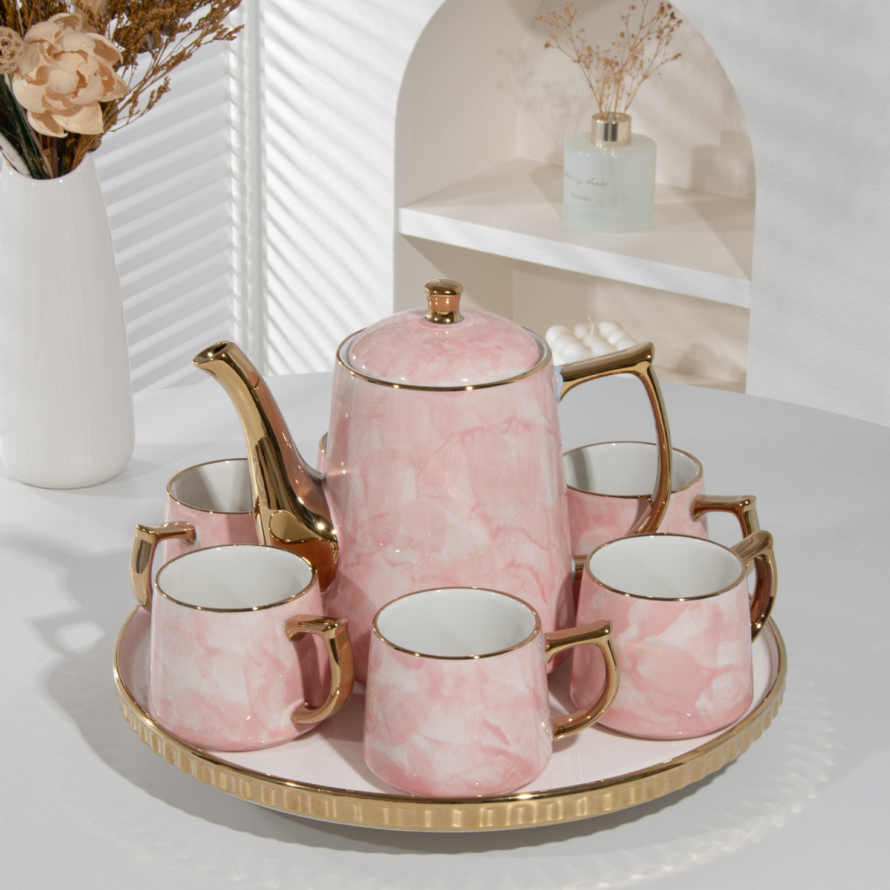 Disque électrolytique rose peint à la main