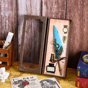 Pluma de Tinta Negra Vintage para <span class=keywords><strong>Regalo</strong></span> de <span class=keywords><strong>Boda</strong></span>, Pluma de Firma, Accesorios de Oficina y Escuela, Pluma de Tinta con Punta de Pluma y Bolígrafo - Product Image 4