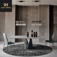 Ensemble de meubles de villa de luxe, table et chaises de salle à manger pour cuisine, ensemble de tables en marbre gris, 4 chaises