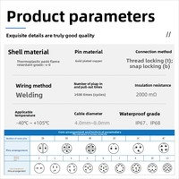 Connecteur de prise moulé en plastique E10 étanche IP67/IP8 à 2 broches, 4 trous, 5 broches, 8 cœurs, droit ou coudé, pour applications intelligentes