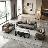 Ensemble de canapés en cuir pour bureau, style moderne et simple, combinaison 1+1+3, canapé en cuir PU, salon, réception d'hôtel, canapé personnalisable, meubles