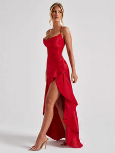 Vestido Largo de Verano 2026, Sexy, con Tirantes, Espalda Descubierta, Borde con Volantes, Cintura Alta, Transpirable, Venta al Por Mayor - Product Image 5