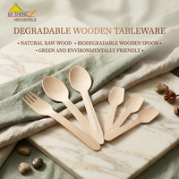 Lot de Couverts Jetables en Bois Naturel de Bouleau – Cuillère, Fourchette, Couteau – Écologiques et en Gros pour la Restauration Professionnelle