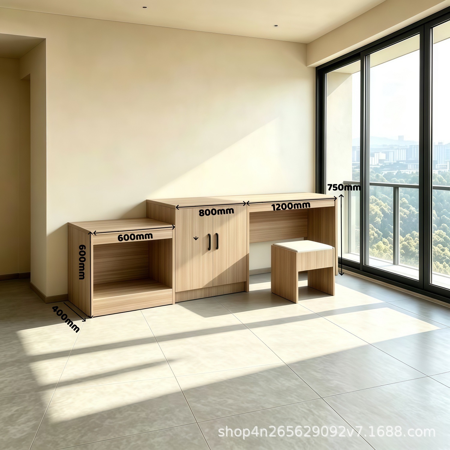 2.6-meter modular TV cabinet - W