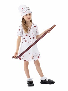 Nuovo arrivo ragazze Zombie <span class=keywords><strong>infermiera</strong></span> <span class=keywords><strong>Costume</strong></span> di Halloween Bloody Killer <span class=keywords><strong>infermiera</strong></span> uniforme Horror costumi per bambini - Product Image 2