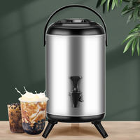 Distributeur de boissons thermiques commercial Baiwin, conteneur isotherme en acier inoxydable, urne à eau et à thé avec robinet pour la restauration