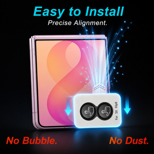 Protecteur d'objectif d'appareil photo <span class=keywords><strong>Samsung</strong></span> Z Flip8 Fold8 Fold8 Ultra avec kit d'installation, verre trempé AR 9H, kit anti-poussière - Product Image 3