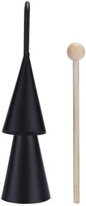 Gelsonlab HS-SLB campana Agogo, dos tonos, instrumento tradicional de percusión latina de mano con palo de madera - Product Image 2