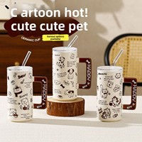 Tasse à café en céramique écologique de luxe vintage en forme de cœur Mi Lan Home, grande capacité, compatible micro-ondes