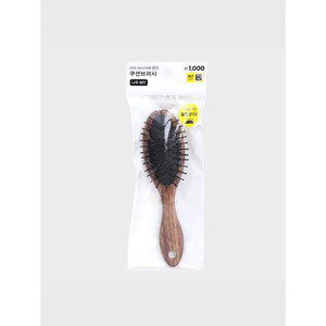 Warrior Mini <b>Wood</b> Cushion <b>Hairbrush</b> Elegant Compact Design for Convenient Use - Product Image 1