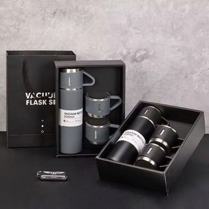 500ml Double-Wall Stainless Steel 304 Thermal Mug Portable Vacuum Flask 2 Extra <b>Cups</b> Eco-friendly Business for Tea <b>Cup</b> Gift Set - Product Image 2