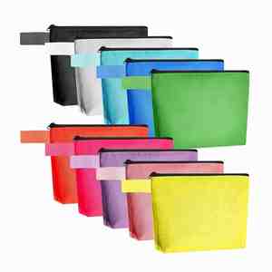 Trousse de voyage multifonction en toile avec fermeture éclair pour garçons, filles et adolescents – Trousse à crayons colorée et trousse à cosmétiques - Product Image 1