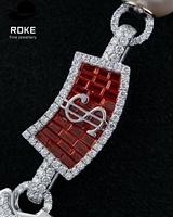 Collier Chaîne Tennis Hip Hop en Or 9K/10K/14K avec Pierres Précieuses Géométriques Colorées et Serties de Gemmes, Cadeau Idéal pour les Rappers