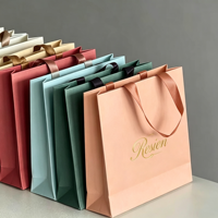 Sac cadeau en papier recyclable avec logo personnalisé, luxe léger, capacité 6-9 kg, robuste, pour emballage de boutique