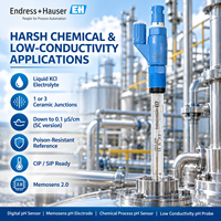 Endress+Hauser CPS41E Memosens 2.0 Sensor pH Digital Elektroda dengan Cairan KCl untuk Konduktivitas Rendah di Bidang Kimia dan Air Boiler