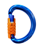 Mousqueton de sécurité en alliage d'aluminium en forme d'oreille 25kN avec verrouillage à vis pour équipement de sécurité professionnel pour la randonnée en extérieur