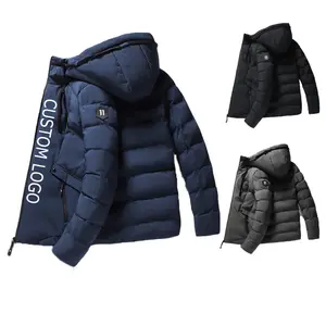 Venta caliente estilo de moda cálida diseño personalizado chaquetas de invierno de nailon acolchado con capucha para hombres