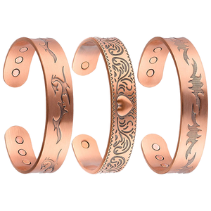Rood Koperen Magnetische Armband Voor Artritis Pijn-Vintage Verstelbare Manchet Koperen Armband En Cuivre - <span class=keywords><strong>Unisex</strong></span> Therapie Sieraden - Product Image 1