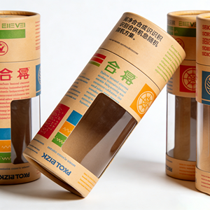 Eco Friendly Recyclable Cylinder Paper Tube With Display <b>Window</b> Custom Size Logo Cardboard Packaging For Cosmetic - Product Image 4