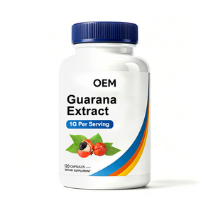 Capsules d'extrait de Guarana en marque blanche OEM, véganes, sans OGM, supplément à base de plantes, formule personnalisée, vente en gros usine - Product Image 1