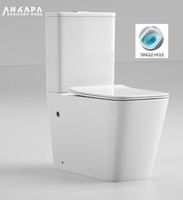 Nouvelle toilette en céramique de haute qualité pour salle de bain, design sans rebord, deux pièces, avec réservoir