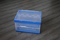NEXARA Boîte de rangement solide transparente en plastique transparent Caisse pliable 560*500*320mm pliable sans couvercle