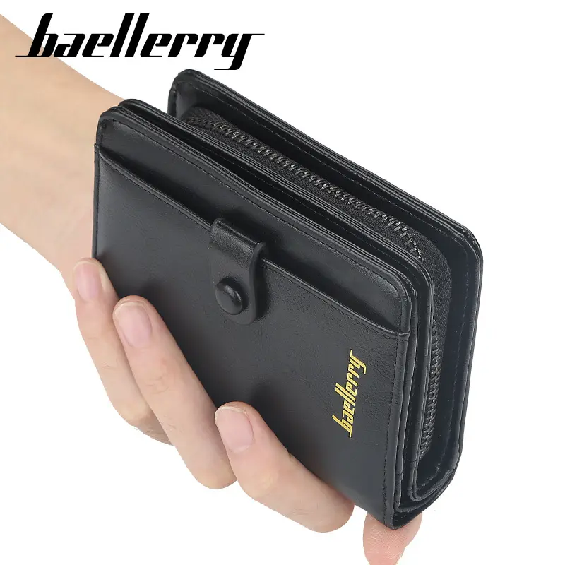 2020 new Baellerry D9153 three-fold vertical zipper buckle coin purse short wallet for men