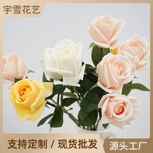 Bouquets de roses artificielles en soie en stock, style européen vintage, fleurs décoratives pour salon, meubles TV, mariage - Product Image 2