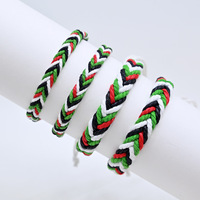 Bracelets de poignet réglables de style palestinien multicolore faits à la main Bracelet de corde de code de drapeau de pays pour hommes femmes