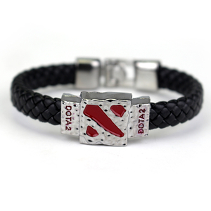 Vintage Style League von Legend <span class=keywords><strong>DOTA</strong></span> <span class=keywords><strong>2</strong></span> Wristband Game Party Leather Chain Men der Women der Bracelet For Man Gifts Jewelry