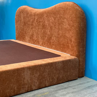 Lit compressé en boîte, revêtement en velours de luxe, confortable, mousse souple, cadre de lit moderne, taille Queen ou King