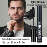 Schwarzer Bartstift 15ML Organische Bartfarbe für Männer Natürlicher Schwarzer Füllstift Schnellfärbend Beste Bartfarbe für Weißes und Graues zur Heimanwendung
