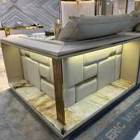 Maison de luxe italienne Post Modern Large Flat House Babylon Corner Set en cuir véritable Éponge Remplissage Visionnaire Canapé Salon