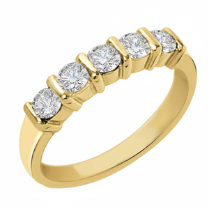 Bague de fiançailles diamant 14K, pierre de cristal brillant, en or et jaune - Product Image 2