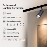 Système d'éclairage sur rail magnétique au design fin DALI KNX pour maison intelligente avec module spot linéaire réglable DALI pour kit hôtel et galerie