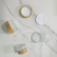 5g 10g 15g 20g 30g 50g 100g pot en bambou transparent avec véritable bouchon en bambou joint blanc pour pots cosmétiques emballage de crème pour le visage
