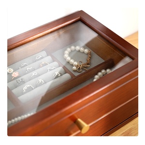 Tùy Chỉnh Đồ Trang Sức Bằng Gỗ Box Với Ngăn Kéo 2-Tầng Hiển Thị Bằng Gỗ Trường Hợp Khắc Đồ Trang Sức Bằng Gỗ Hộp - Product Image 5