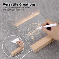Деревянная подставка с LED-подсветкой и акриловой пластиной, питание от USB, для хрусталя, 3D-изделий из смолы, стекла, DIY ночников, декора