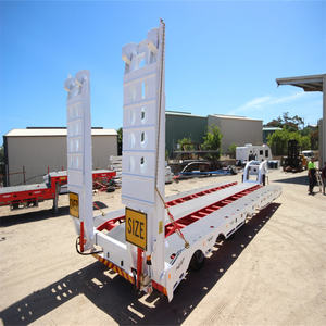 CHANGCHI 50ton <span class=keywords><strong>Forklift</strong></span> bingkai kuat Drop Deck Trailer Float konstruksi dek rendah Trailer Quad Axle Lowbed Semi Trailer - Product Image 1