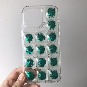 Xuống Long Lanh Áo Khoác TPU Sang Trọng PC Trong Suốt Bling Drop New Chống Sốc Epoxy Cát Lung Lách Nóc Keo Kim Cương Điện Thoại Di Động Trường Hợp - Product Image 4
